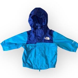 The North Face infant newborn blue hooded jacket